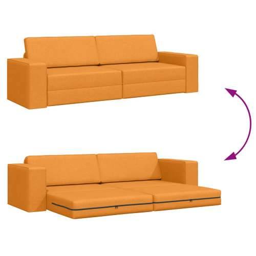 Podni kauč na krevet 2-u-1 tamnožut 245x150x60.5 cm tkanina Cijena