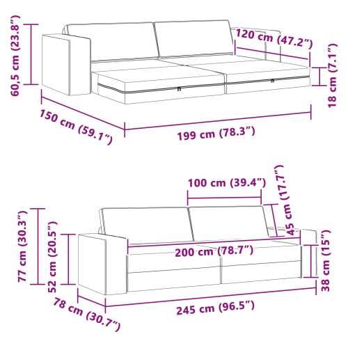 Podni kauč na krevet 2-u-1 tamnožut 245x150x60.5 cm tkanina Cijena