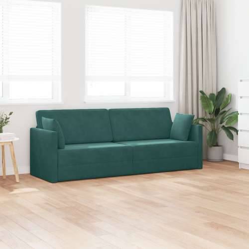 Kauč na razvlačenje 2-u-1 Tamnozeleni 213x144x60 cm Cijena
