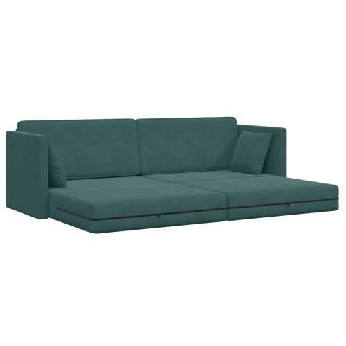 Kauč na razvlačenje 2-u-1 Tamnozeleni 213x144x60 cm Cijena
