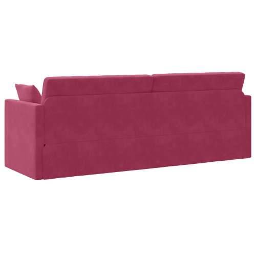 Kauč na podu na razvlačenje 2-u-1 Vinska crvena 213x144x60 cm Pliš Cijena