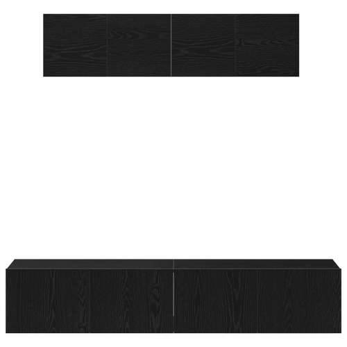 set TV kabineta od 6 komada zidni crni hrast konstruirano drvo, crni hrast TV stalak 80x30x30 cm od konstruiranog drveta, zidni  Cijena