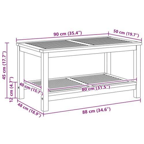 Stolić za kavu 90 x 50 x 45 cm Masivno bagremovo drvo Cijena