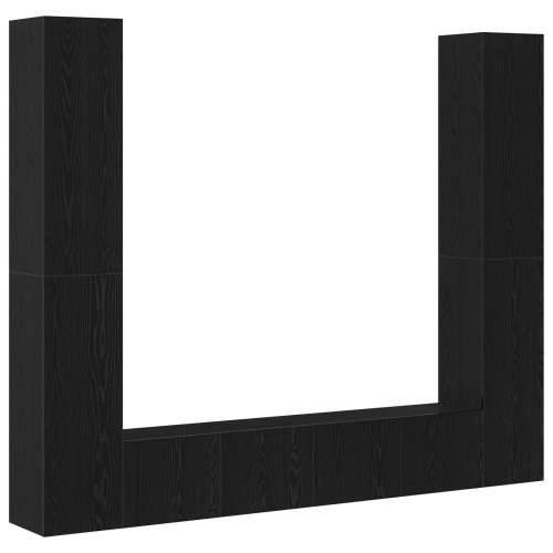 set od 6 TV ormara zidno montiran crni hrast konstruirano drvo, crni hrast TV stalak 80x30x30 cm izrađen od konstruiranog drveta Cijena