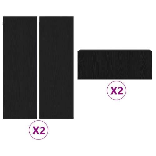 set od 6 TV ormara zidno montiran crni hrast konstruirano drvo, crni hrast TV stalak 80x30x30 cm izrađen od konstruiranog drveta Cijena