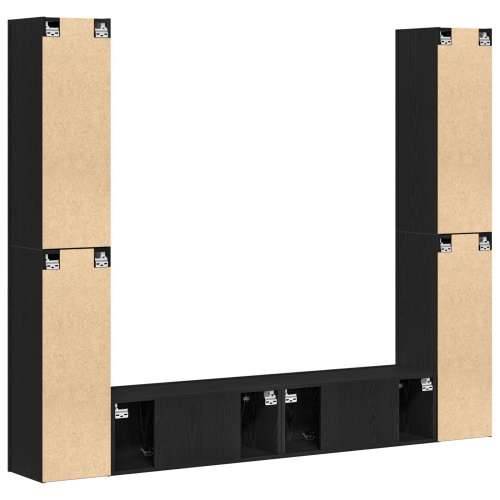 set od 6 TV ormara zidno montiran crni hrast konstruirano drvo, crni hrast TV stalak 80x30x30 cm izrađen od konstruiranog drveta Cijena