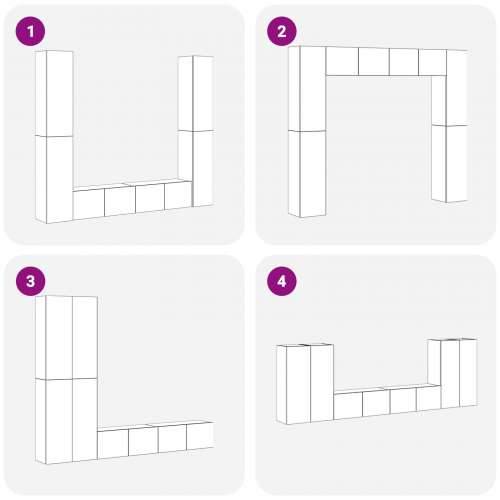 set od 6 TV ormara zidno montiran crni hrast konstruirano drvo, crni hrast TV stalak 80x30x30 cm izrađen od konstruiranog drveta Cijena
