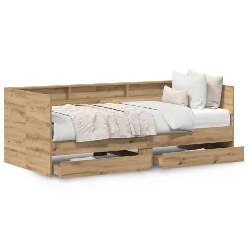 Krevet s ladicama Artisanski hrast Konstruirano drvo 75 x 190 cm Cijena