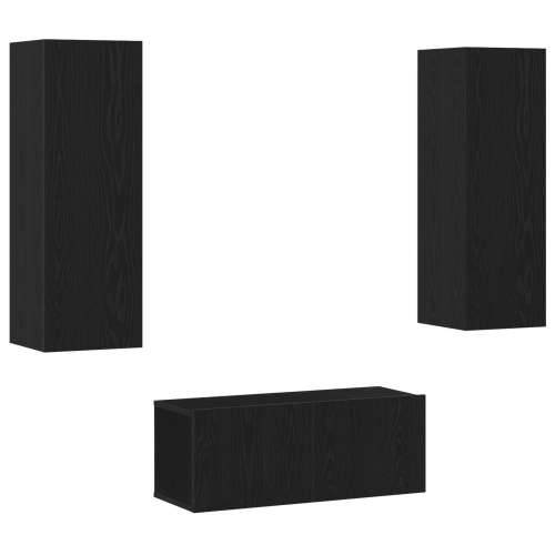set TV kabineta od 3 dijela zidna montaža crni hrast MDF, crni hrast TV stalak 80x30x30 cm od MDF-a, zidni TV cabinet - 2 kom cr Cijena