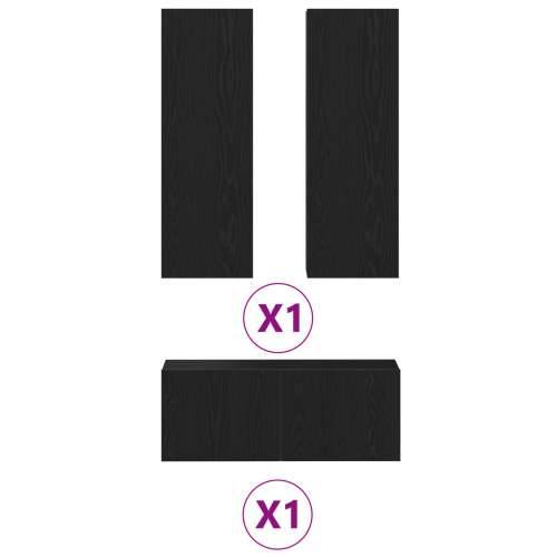 set TV kabineta od 3 dijela zidna montaža crni hrast MDF, crni hrast TV stalak 80x30x30 cm od MDF-a, zidni TV cabinet - 2 kom cr Cijena