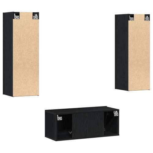 set TV kabineta od 3 dijela zidna montaža crni hrast MDF, crni hrast TV stalak 80x30x30 cm od MDF-a, zidni TV cabinet - 2 kom cr Cijena