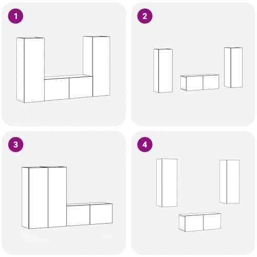 set TV kabineta od 3 dijela zidna montaža crni hrast MDF, crni hrast TV stalak 80x30x30 cm od MDF-a, zidni TV cabinet - 2 kom cr Cijena