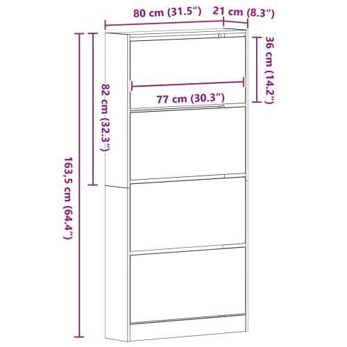 Ormarić za cipele Crni hrast Konstruirano drvo 80 x 21 x 163.5 cm Cijena