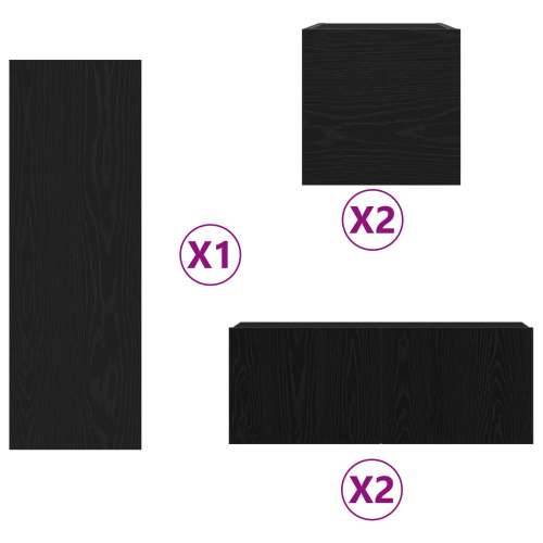 set TV kabineta 6 dijelova crni hrast konstruirano drvo, zidni TV kabineta 2 kom crni hrast 30.5x30x30 cm, zidni TV kabinet u cr Cijena