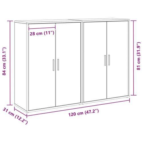 Stranice 2 kom Crna Hrast 60x31x84 cm Konstruirano drvo Cijena