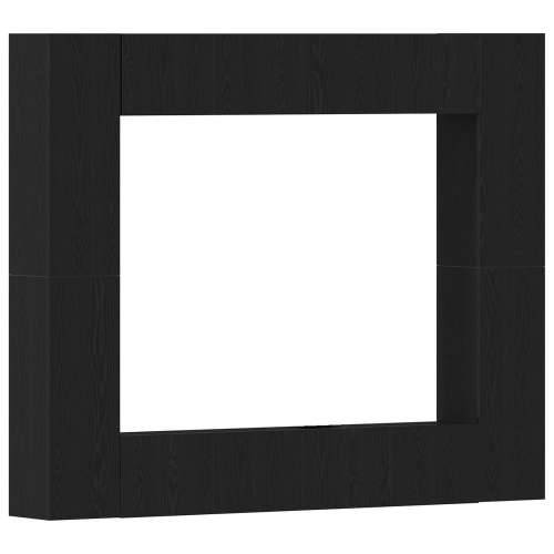 8-dijelni zidni TV ormar od crnog hrasta i konstruiranog drva, crni hrast TV stalak, 80x30x30 cm, od konstruiranog drva, montira Cijena