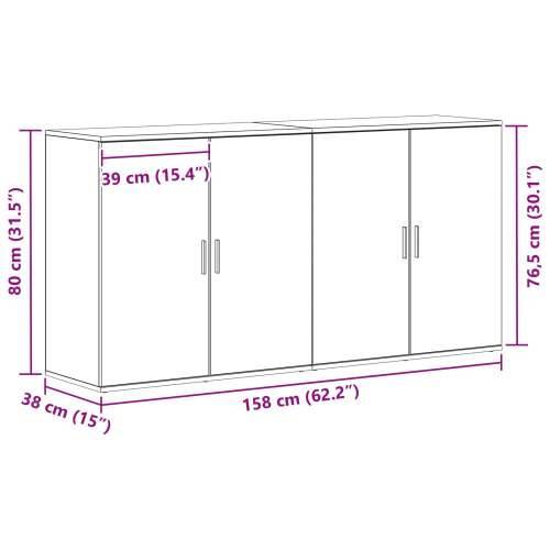 Sideboardi 2 kom s starim drvom 79x38x80 cm Konstruirano drvo Cijena