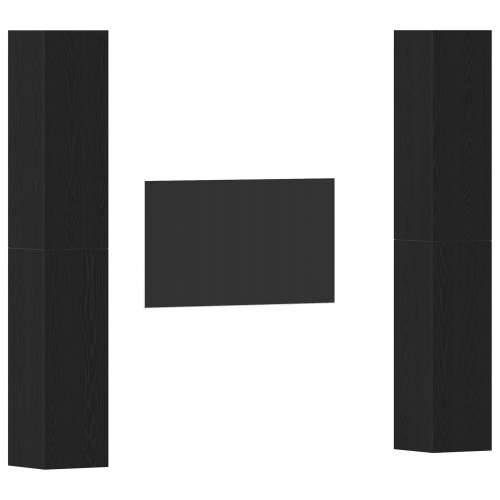 Set TV ormarića od 4 dijela u crnom hrastu - 30,5 x 30 x 90 cm - Izrađeno od inženjerskog drveta Cijena