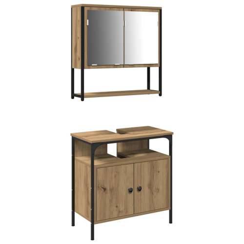 Set namještaja za kupaonicu od 2 dijela, artisan hrast, obrađeni drvo Cijena