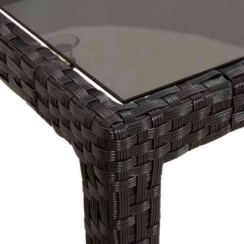 Vrtni stol - Blagovaonski stol crni 150x90x75 cm poli ratan Cijena