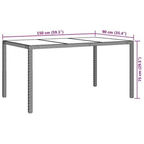 Vrtni stol - Blagovaonski stol crni 150x90x75 cm poli ratan Cijena