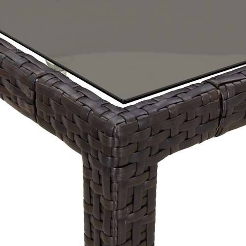Vrtni stol za blagovanje Smeđa 190x90x75 cm Poli ratan Cijena