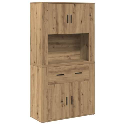 Visoka komoda od umjetnog hrasta 80x33x150 cm Inženjersko drvo Cijena