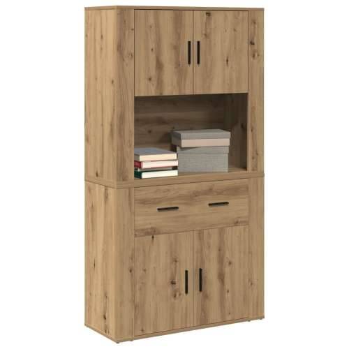 Visoka komoda od umjetnog hrasta 80x33x150 cm Inženjersko drvo Cijena
