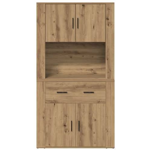 Visoka komoda od umjetnog hrasta 80x33x150 cm Inženjersko drvo Cijena