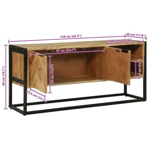 TV kabinet 110x30x50 cm Masivno bagremovo drvo Cijena
