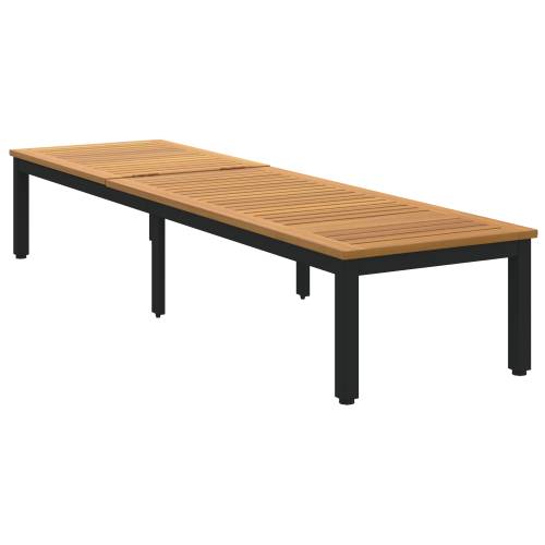 ležaljka na suncu crna 200x55x35 cm masivno bagremovo drvo Cijena