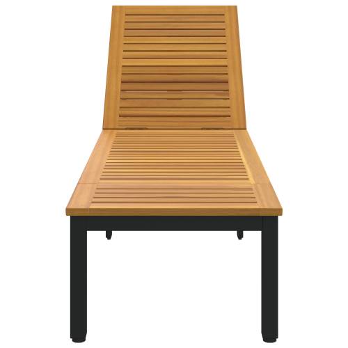 ležaljka na suncu crna 200x55x35 cm masivno bagremovo drvo Cijena
