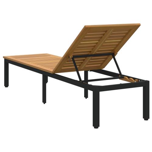 ležaljka na suncu crna 200x55x35 cm masivno bagremovo drvo Cijena