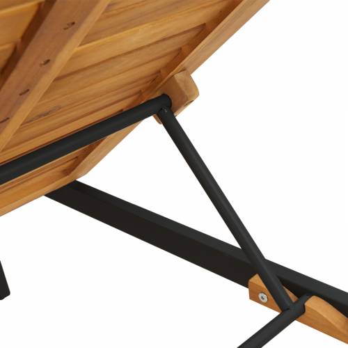 ležaljka na suncu crna 200x55x35 cm masivno bagremovo drvo Cijena