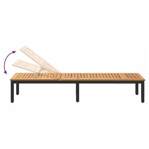 ležaljka na suncu crna 200x55x35 cm masivno bagremovo drvo Cijena