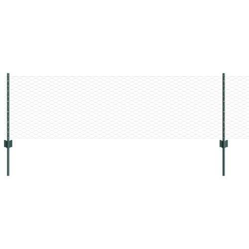 Ograde Postovi 11 kom U-Kanal Zelena 60 cm Čelik, Heptagon Ograda Zelena 0.6x100 m Čelik Cijena