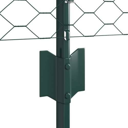 Ograde Postovi 11 kom U-Kanal Zelena 60 cm Čelik, Heptagon Ograda Zelena 0.6x100 m Čelik Cijena
