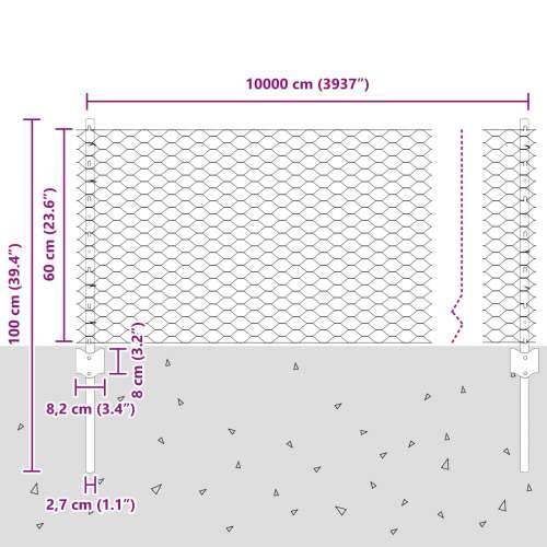 Ograde Postovi 11 kom U-Kanal Zelena 60 cm Čelik, Heptagon Ograda Zelena 0.6x100 m Čelik Cijena