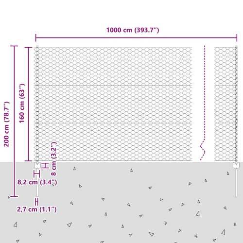 Ograde Šipke 10 kom U-Kanal Siva 160 cm Čelik, Šesterokutna Ograda Siva 1.6x10 m Čelik Cijena