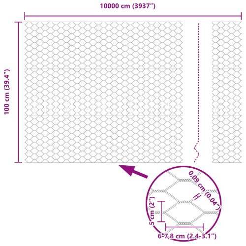 Ogradni stupci 22 kom U-kanal sivi 100 cm čelik, Šesterokutna ograda siva 1x100 m čelik Cijena