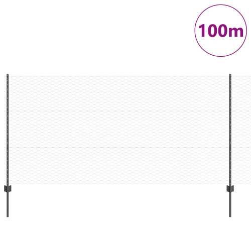 U-Channel posts za ogradu 22 kom siva 120 cm čelik, Šesterokutna ograda siva 1.2x100 m čelik Cijena