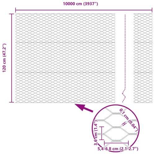 U-Channel posts za ogradu 22 kom siva 120 cm čelik, Šesterokutna ograda siva 1.2x100 m čelik Cijena