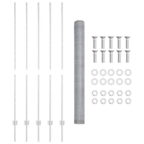 stupovi ograde 10 kom U-kanal 160 cm galvanizirani čelik, heksagonalna ograda 1.6x10 m galvanizirani čelik Cijena