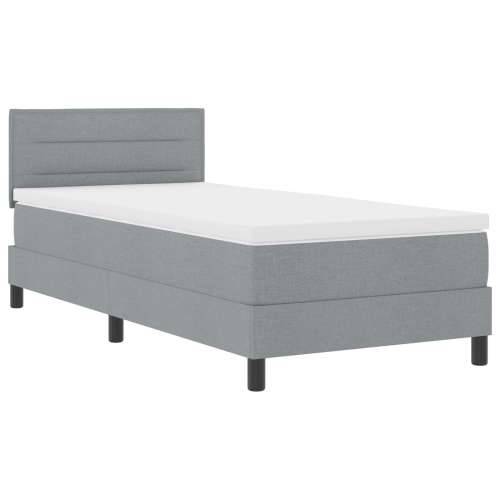 Krevet s kutijom i madracem svjetlosive boje 80x200 cm, tkanina Cijena