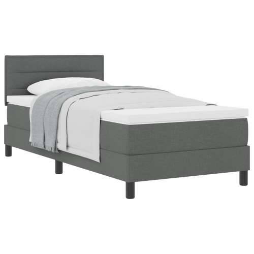 Krevet s box springom s madracem Tamnosivi 80x200 cm Tkanina Cijena