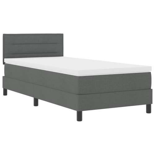 Krevet s box springom s madracem Tamnosivi 80x200 cm Tkanina Cijena
