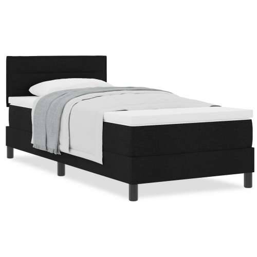Box Spring Krevet s Madracem Crni 90x190 cm Tekstil Cijena