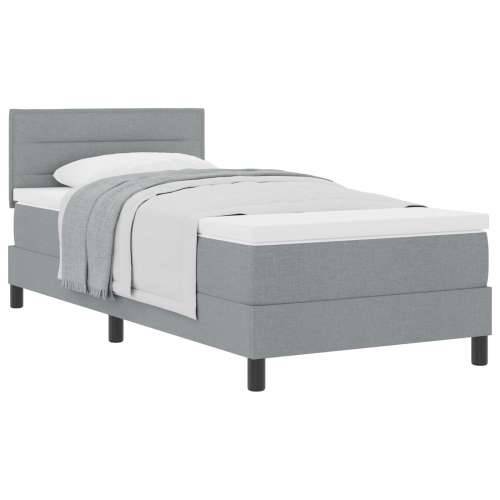 Krevet s podnicom s madracem svjetlosiva 90x200 cm tkanina Cijena