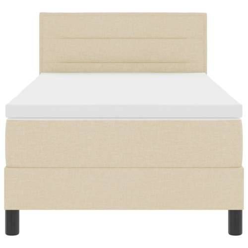 Box Spring Krevet s madracem Bež 90x200 cm Tkanina Cijena