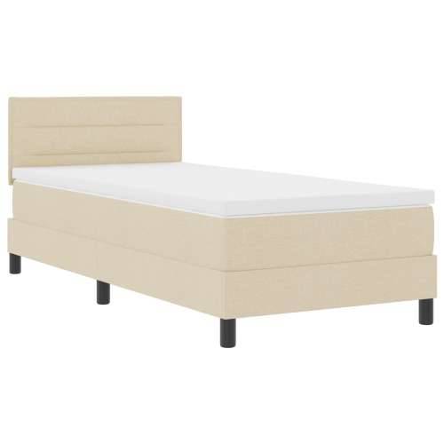 Krevet s kutijom opruge s madracem krem 100x200 cm tkanina Cijena